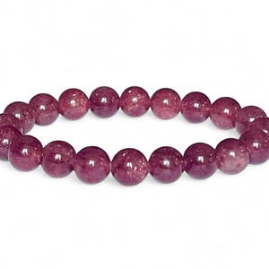 Strawberry Quartz Bracelet – Handmade with 8mm Gemstone Beads in Your Custom Size