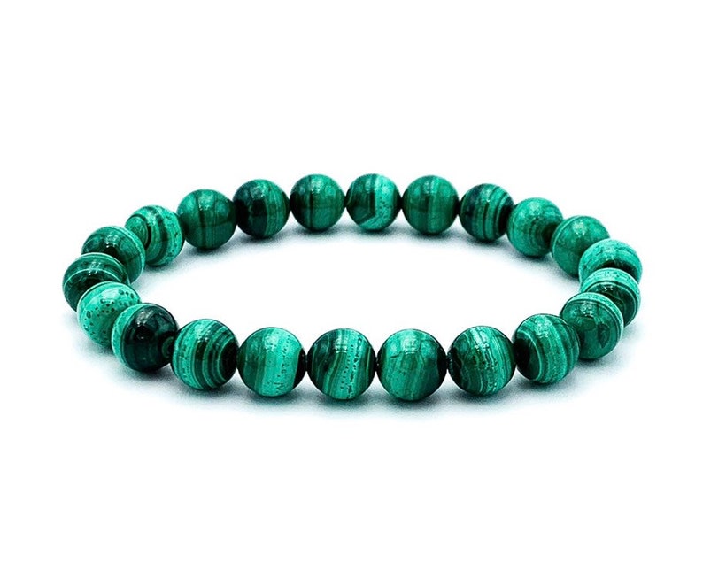 Beaded Bracelets Bracelets for Women Healing Bracelet 8mm Genuine Malachite Bracelet Crystal Bracelet Healing Crystals and Stones