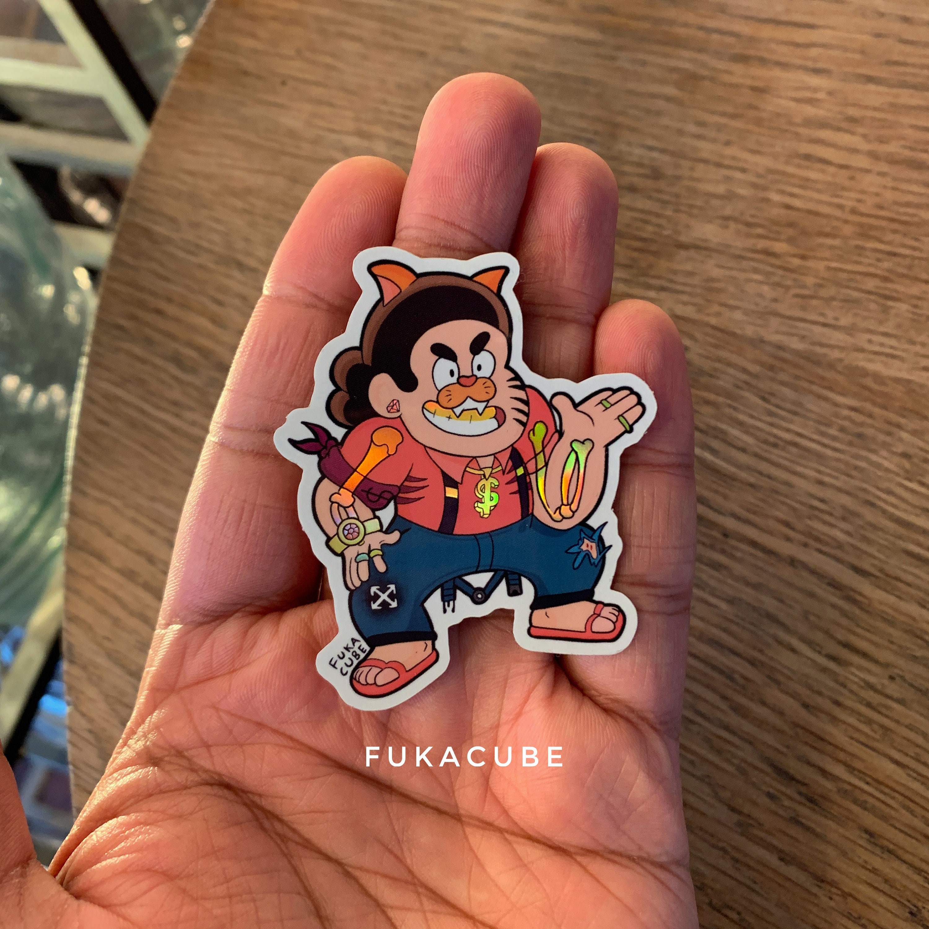 Tiger Billionaire (Holographic) - Steven Universe Sticker - (Tiger Millionaire)