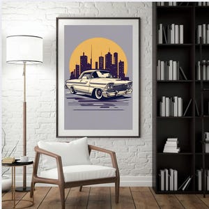 Retro Low Rider Digital Print- City- LA- LA Lowrider- Hip Hop- Low rider car