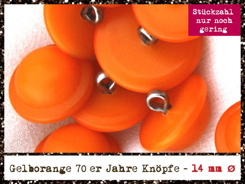 Orange-yellow buttons, 70s buttons, image 1