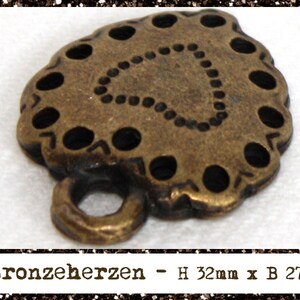 Pendentifs de coeur de bronze Charms image 3