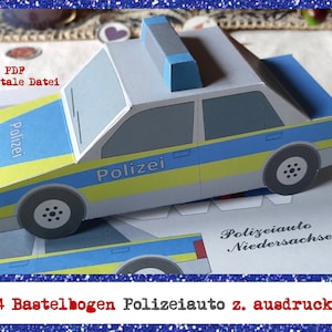 Niedersachsen, Polizeiauto, PDF Datei zum ausdrucken, Bastelbogen