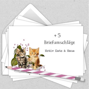 Nostalgisches Briefpapier Set Katz & Maus Bild 3