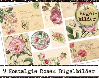 Nostalgie Bügelbilder mit Vintage Blumen, Part 3