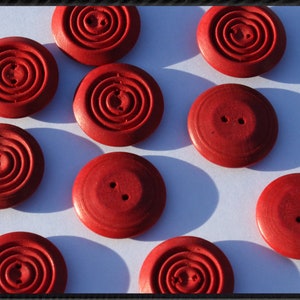 Red wooden buttons image 2