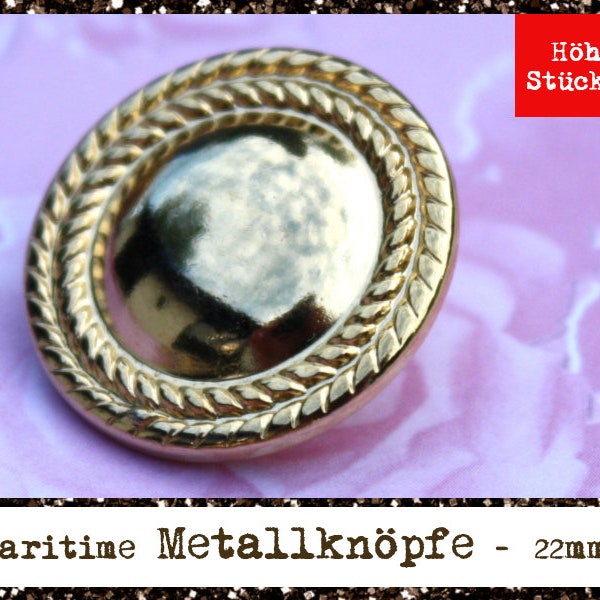 Goldfarbene maritime Knöpfe aus Metall