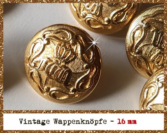 Goldfarbene Mode Wappen Knöpfe