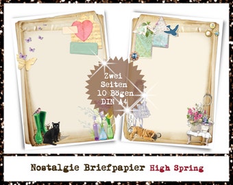 Nostalgisches Briefpapier Set Hochfrühling