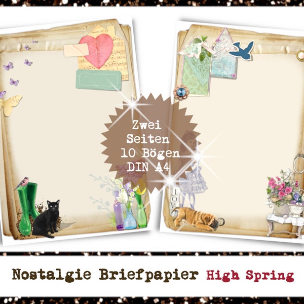 Nostalgisches Briefpapier Set Hochfrühling