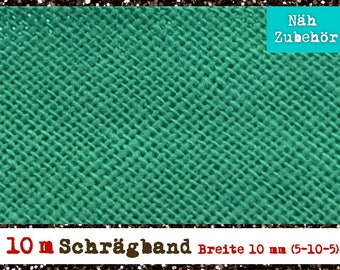 Smaragd Grün Schrägband 10 mm beidseitig gefalzt