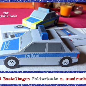 Brandenburg, Polizeiauto, PDF Datei zum ausdrucken, Bastelbogen