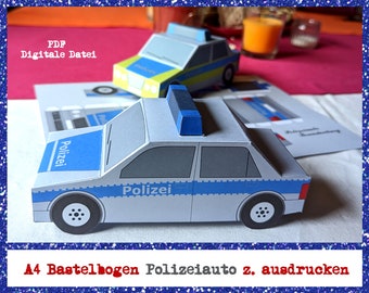 Brandenburg Polizeiauto | PDF Datei zum ausdrucken | Bastelbogen