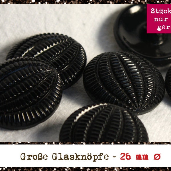 Schwarze Glasknöpfe