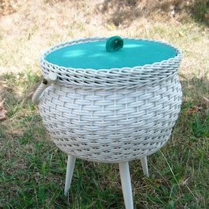 Nähkorb 60er, 70er Jahre, Vintage Utensilo, Mid Century Aufbewahrung * Lebe Vintage mit pimp-factory.de