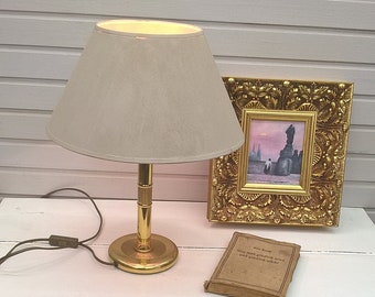 Lampada da tavolo vintage anni '80 ottone con paralume in tessuto *W.S.B 6547/1* Live vintage con pimp-factory.de
