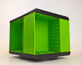 Cassette carousel 70s vintage stand for audio cassettes *green box* Live vintage with pimp-factory.de