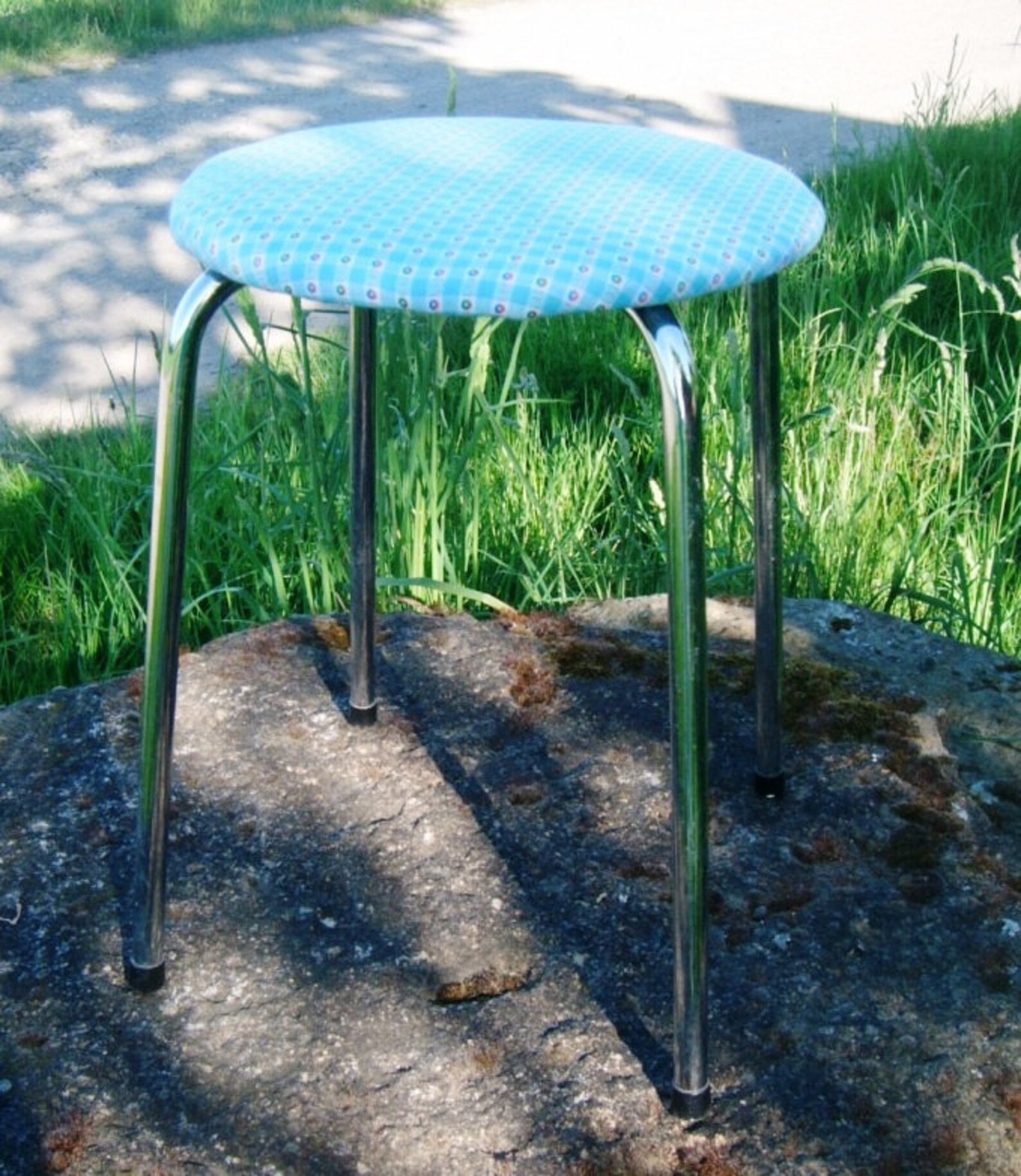 60ties Stool Kitchen Stool Metal Legs Chrome mothers Helper Etsy