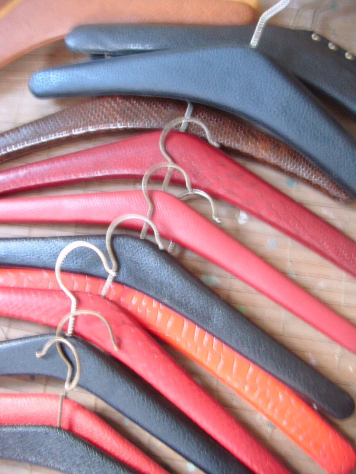 Faux Leather Hanger SET 60ties Hanger 5 Pieces Vintage Wooden Etsy UK