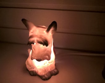 Smoke Eater Table Lamp Porcelain Dog *Smoky Dog* Live Vintage with pimp-factory.de