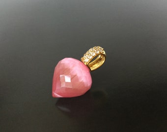 Pink Cats Eye & Zirkonia Anhänger