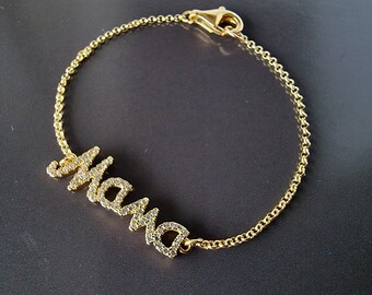 Mama Ketten-Armband 925 Silber vergoldet