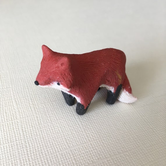 Cute Mini Totem Fox Toys Craft Ornament Home Desktop Decors Gifts
