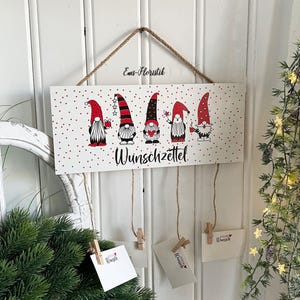Deko Schild zum Hängen Wunschzettel Wichtel Motiv