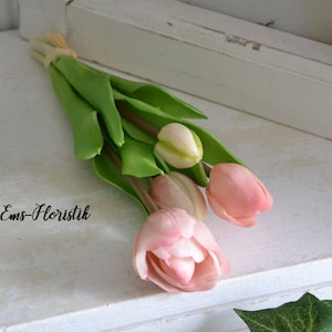 Tulpen Real Touch 4 Farben, creme, orange, pink,rosa Rosa