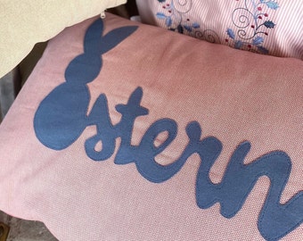 Cushion cover "Easter", lettering smoke blue Easter decoration, desired color / size for pillows / kissenliebe_bygericke