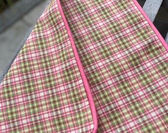 Checked decorative cushion pink, green, with or without piping, desired size, desired fabric, kissenliebe_bygericke