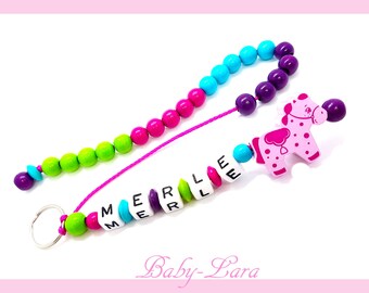 Necklace for arithmetic with name, FREE SHIPPING, with pony, school enrollment, ABC shooter