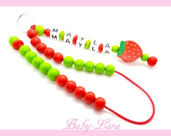 Necklace for arithmetic with name, FREE SHIPPING, with strawberry