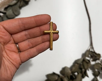 Kleines Kreuz gold- Wachsdekor No.123