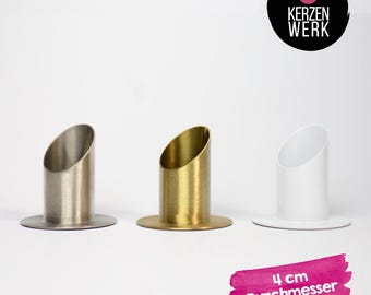 Kerzenständer Kommunionkerze 4cm Durchmesser Gold Silber Weiß