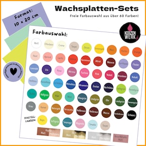 Wachsplatten 10er Set | Wachsplatte zum Kerzen verzieren | Kerzen basteln | Platten Wachs