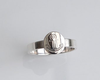 Größe 54:  Ring ANKER aus 925er Silber