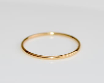 Schmaler 1mm Basic Ring aus 750er Gelbgold