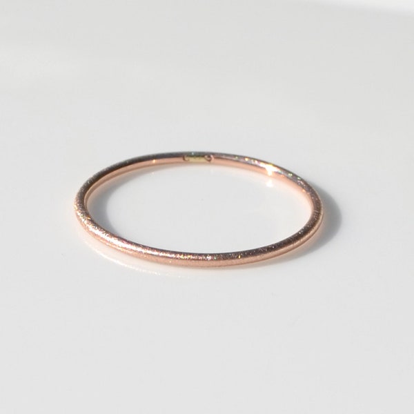 Schmaler 1mm Basic Ring aus 585er Roségold