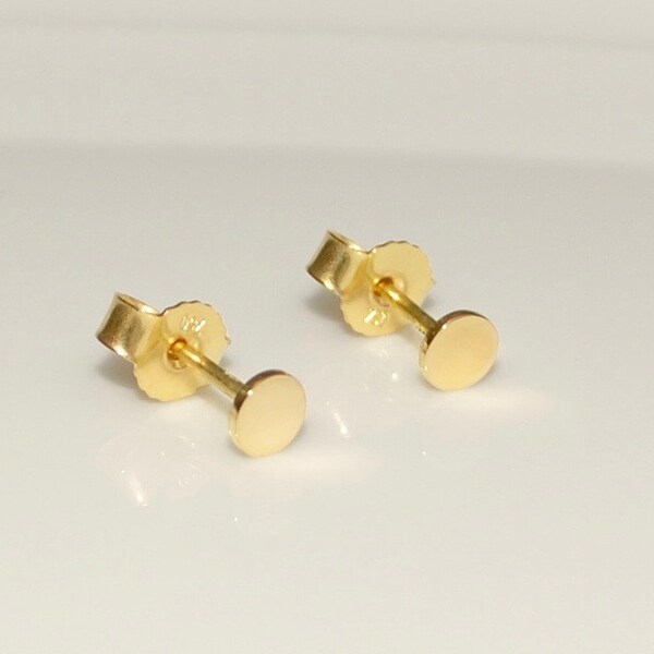 4mm Ohrstecker "Goldpunkt" aus 750er Gelbgold