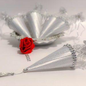 Set di autentiche borse di favore marocchine in tessuto, favore decorativo in argento, stile tenda regalo e design marocchino, borsa regalo per feste, borsa all'henné