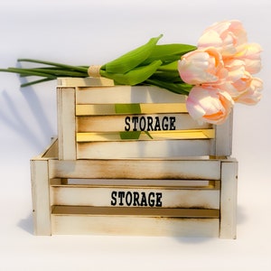 Natural Wooden Crates, Decorative Rustic Wooden Box, Wedding Crates, Home Decor, Storage Container Organizer, three different Sizes