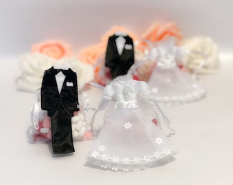 Bride and Groom Organza Favors Bags, Wedding Favors For Guests, Engagement Gift Bags, Thank you For Coming Souvenir, Small Chocolate Bags