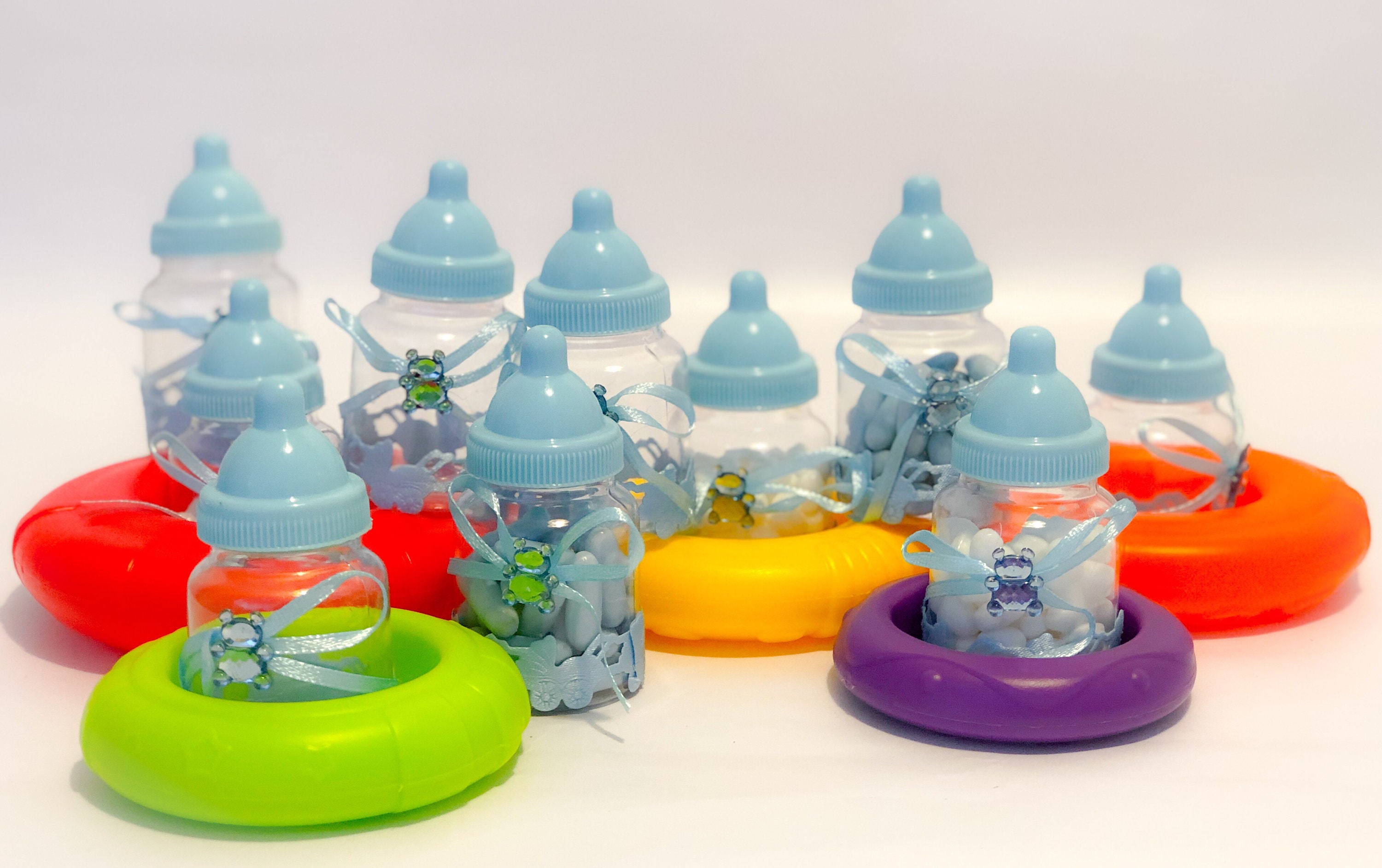 Set of Mini Baby Bottles Made of Plastic Blue Baby Bottles Etsy Canada