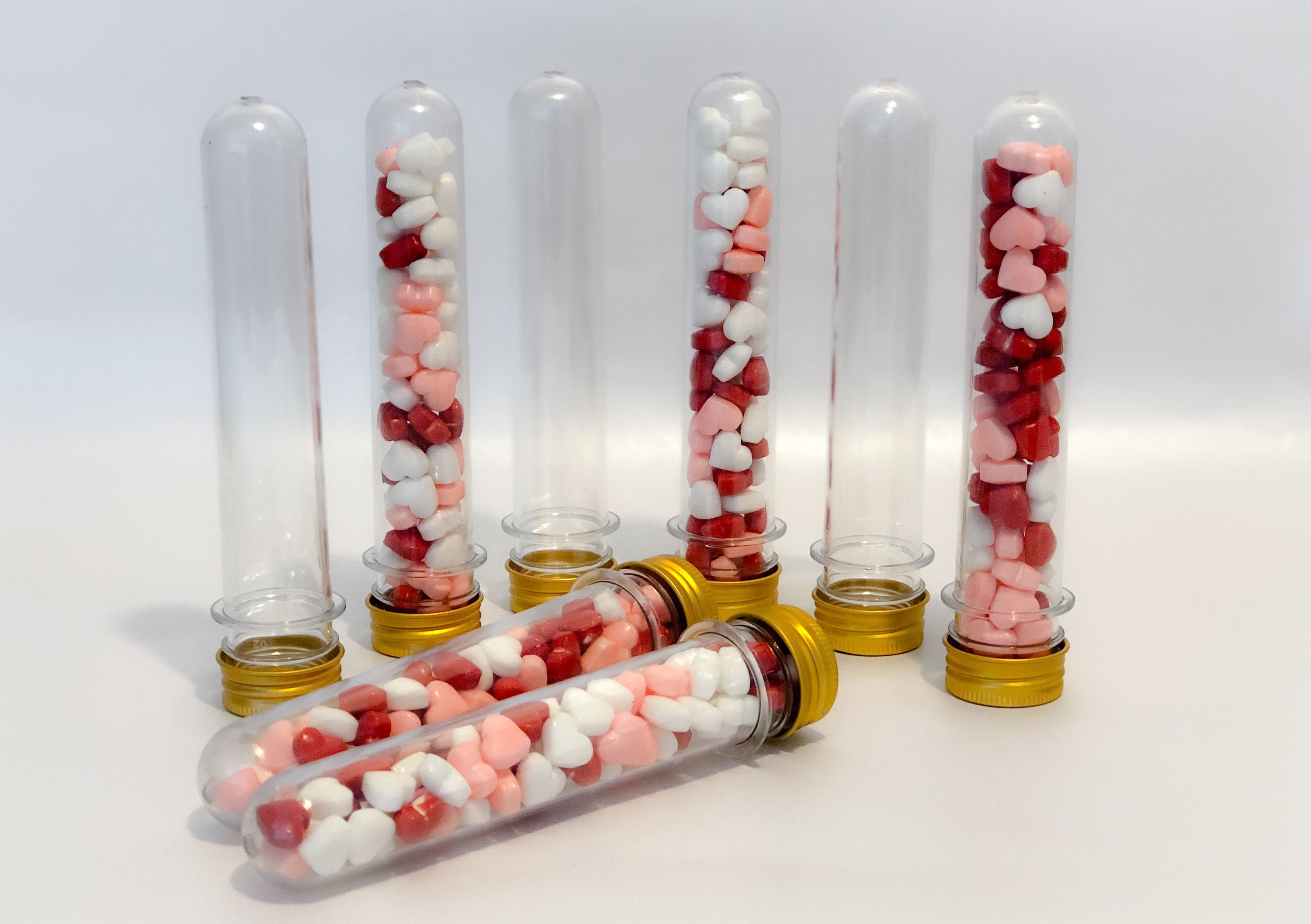 HEIHAK 50 Pack 110ml Plastic Test Tubes With Screw Caps, Clear Plastic