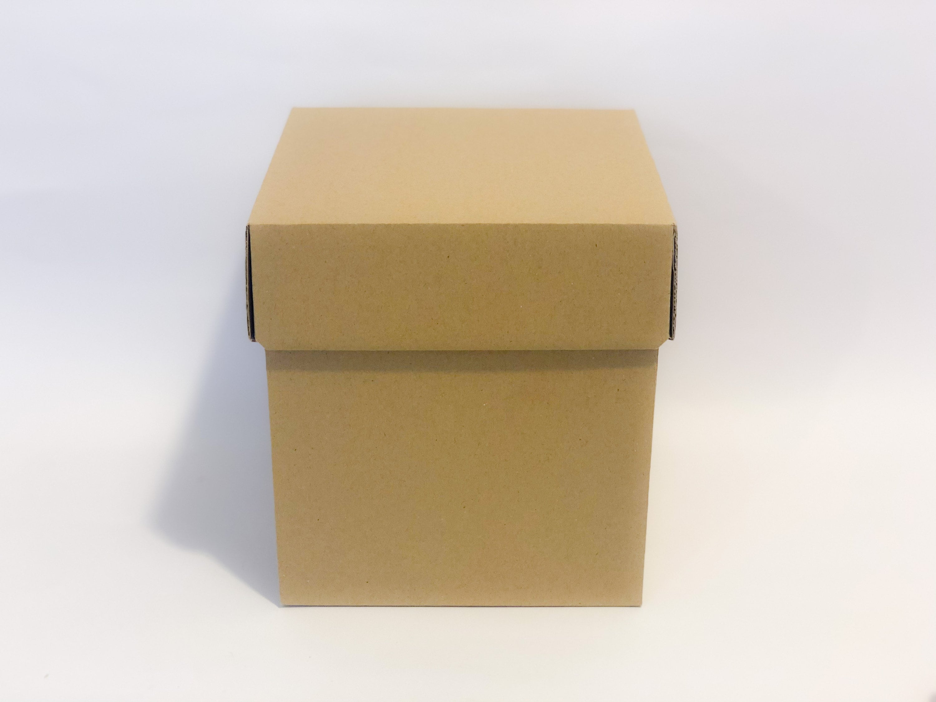 Set of Square Cardboard Boxes With Lid Natural Brown Kraft Etsy