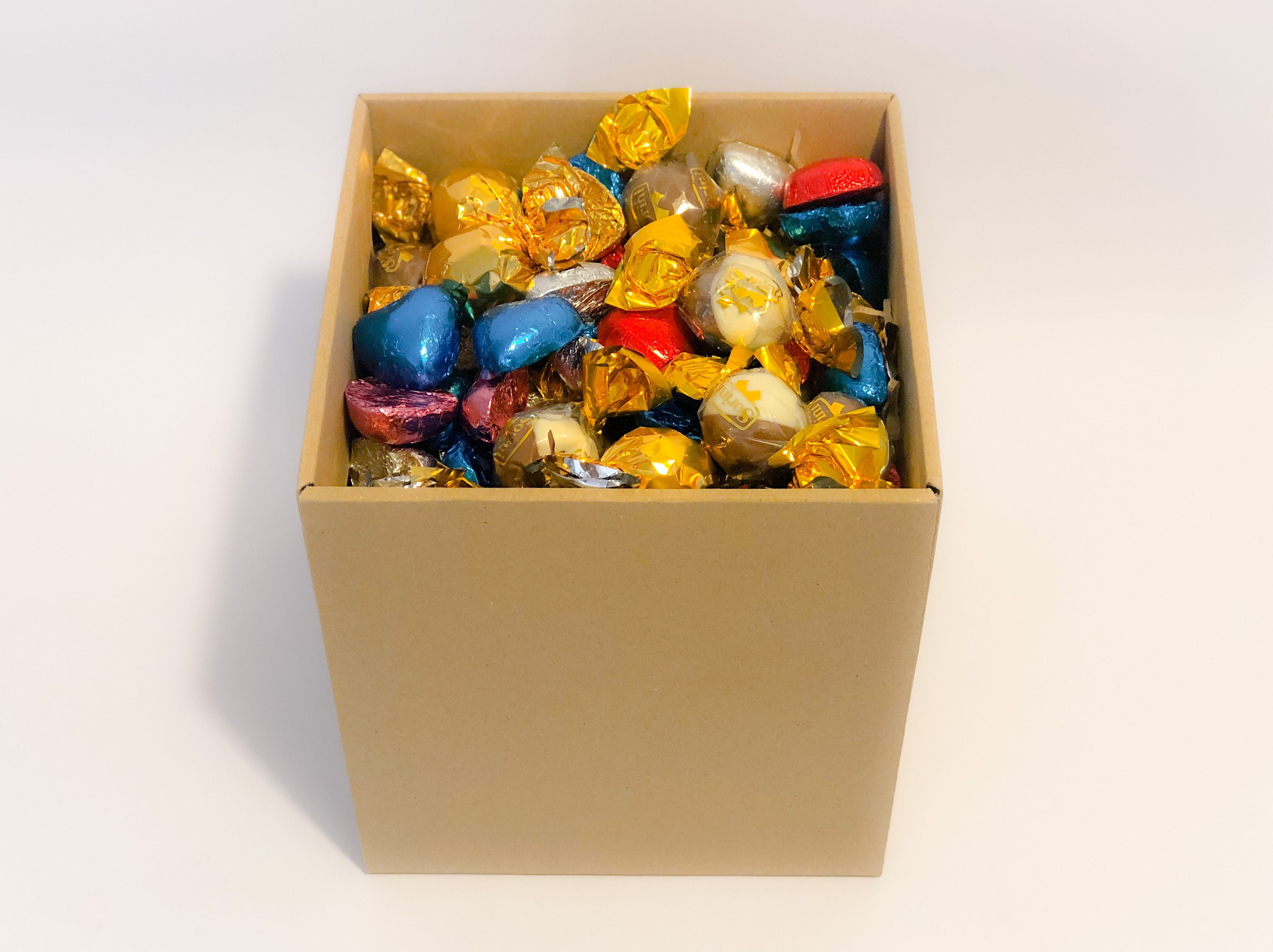 Set of Square Cardboard Boxes With Lid Natural Brown Kraft Etsy