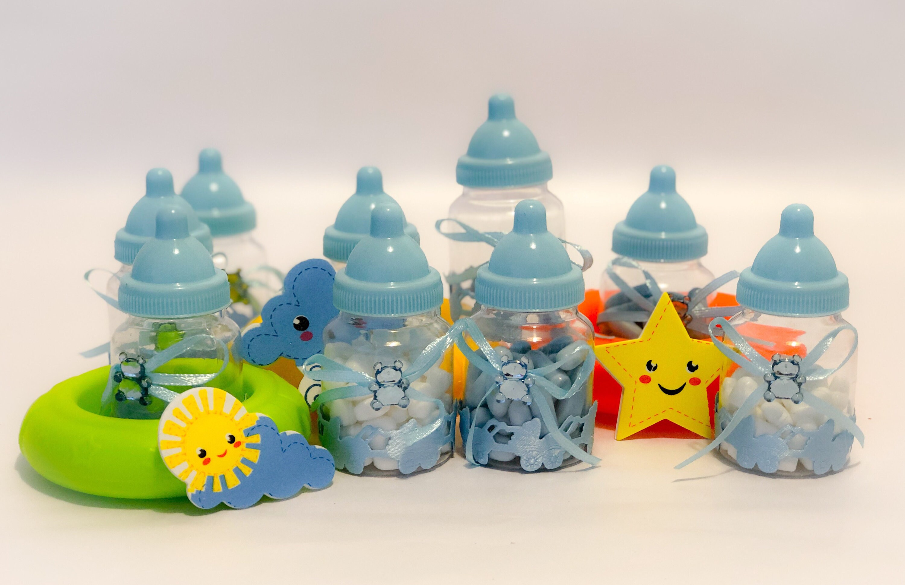 Set of Mini Baby Bottles Made of Plastic Blue Baby Bottles Etsy