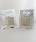 White Kraft Bags With a Transparent Window, Closed Bag With a Handle, Kraft Candy Bags, Three Different Sizes, Wedding Favor Bags product logo