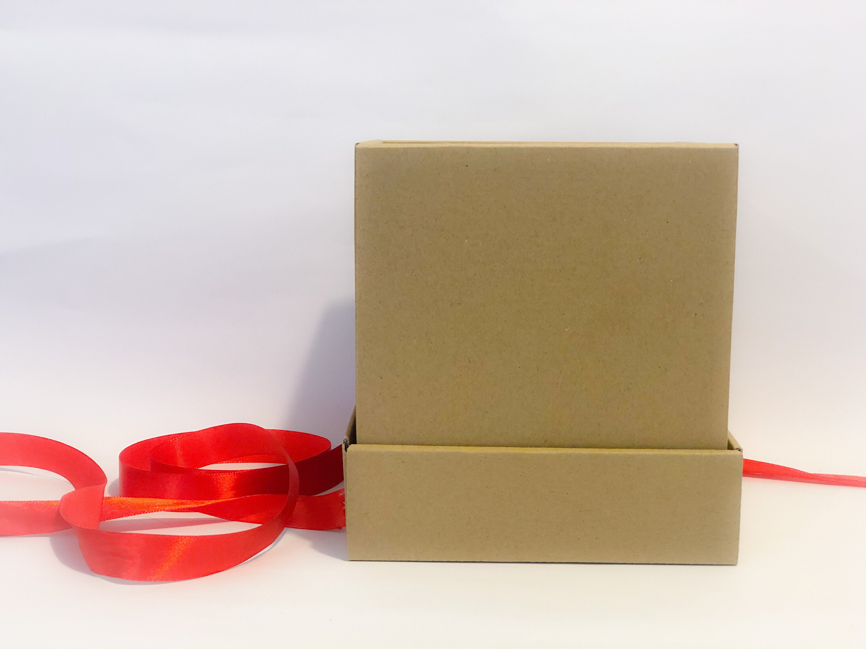 Set of Square Cardboard Boxes With Lid Natural Brown Kraft Etsy